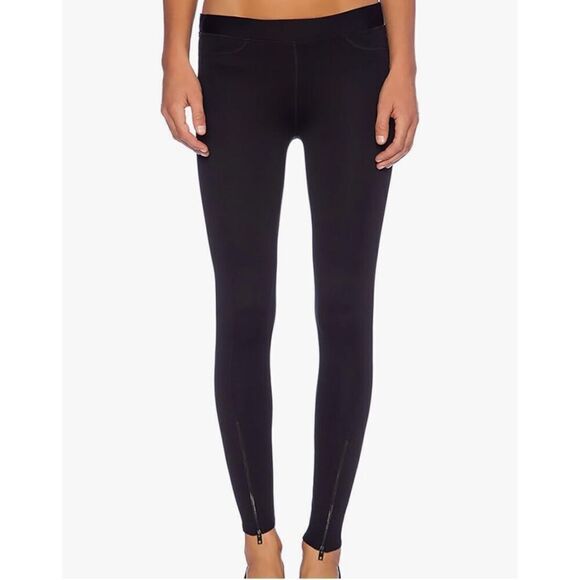 Rag & Bone Black Lawson Leggings, Size S Pull On Jeggings w/ Zipper Hem - Picture 9 of 9